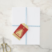 Roter minimalistischer Weihnachtsbaum-Name Geschenkanhänger (Mit Garn)