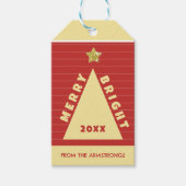 Roter minimalistischer Weihnachtsbaum-Name Geschenkanhänger (Vorderseite)