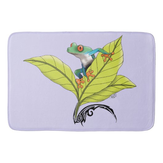 Roter Mit Augen Baum Frosch Badematte (Vorderseite)