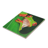 Roter mit Augen Baum-Frosch Fliese (Seite)