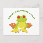 Roter Mit Augen Baum Frosch-Hoppy-Valentinstag Postkarte (Vorderseite)