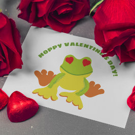 Roter Mit Augen Baum Frosch-Hoppy-Valentinstag Postkarte