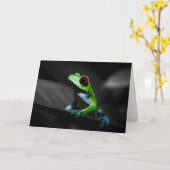 Roter mit Augen Baum-Frosch III Karte (Gelbe Blume)
