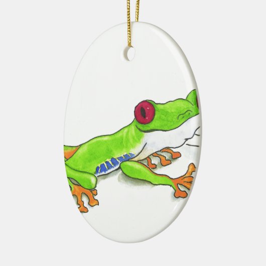 Roter mit Augen Baum-Frosch Keramikornament (Links)
