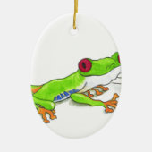 Roter mit Augen Baum-Frosch Keramikornament (Vorne)