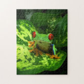 Roter Mit Augen Baum Frosch Regenwaldsteg Puzzle (Vertikal)