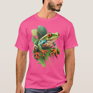 Roter Mit Augen Baum Grüner Regenwald T-Shirt