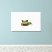 Roter mit Augen Baumfrosch 2 Leinwanddruck (Insitu (Holzboden))