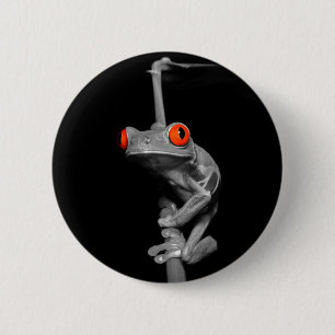Roter Mit Augen Baumfrosch Button