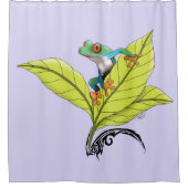 Roter Mit Augen Baumfrosch Duschvorhang (Vorderseite)