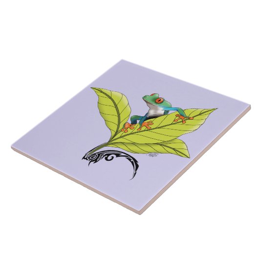 Roter Mit Augen Baumfrosch Fliese (Seite)