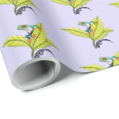 Roter Mit Augen Baumfrosch Geschenkpapier (Rolleneckpunkt)