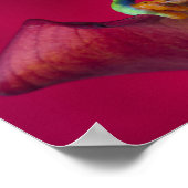 Roter mit Augen Baumfrosch in roter Blume Poster (Ecke)