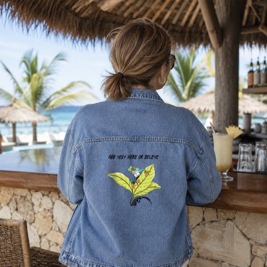 Roter Mit Augen Baumfrosch Jeansjacke