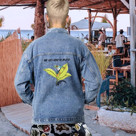 Roter Mit Augen Baumfrosch Jeansjacke
