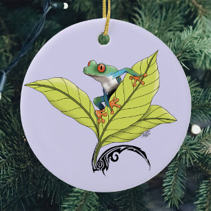 Roter Mit Augen Baumfrosch Keramik Ornament