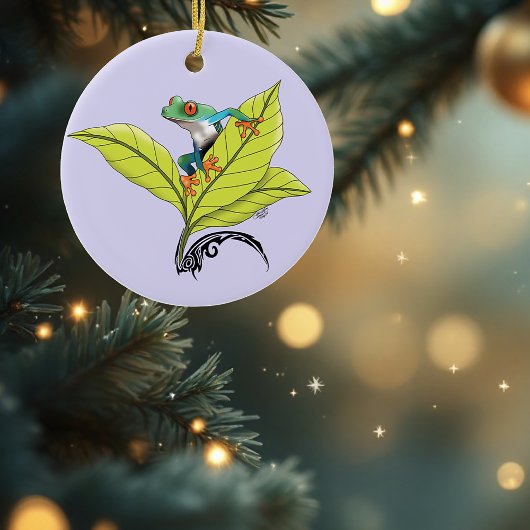 Roter Mit Augen Baumfrosch Keramik Ornament