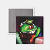 Roter Mit Augen Baumfrosch Magnet (Vorderseite/Rückseite)