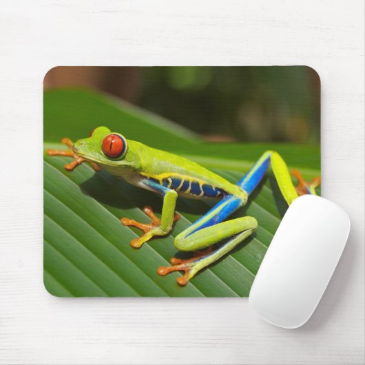 Roter mit Augen Baumfrosch Mousepad (Mit Mouse)