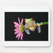 roter mit Augen Baumfrosch Mousepad (Vorne)