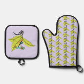 Roter Mit Augen Baumfrosch Ofenhandschuh & Topflappen-Set (Vorderseite)