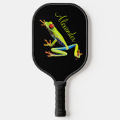 Roter Mit Augen Baumfrosch Pickleball Schläger (Vorderseite)