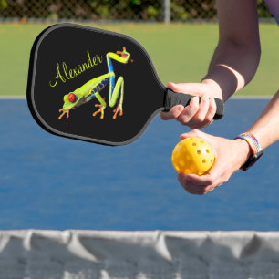 Roter Mit Augen Baumfrosch Pickleball Schläger
