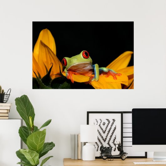Roter mit Augen Baumfrosch Poster (Heimbüro)