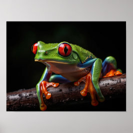 Roter mit Augen Baumfrosch Poster