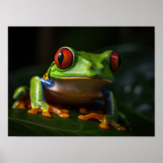 Roter mit Augen Baumfrosch Poster