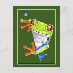 Roter Mit Augen Baumfrosch Postkarte