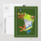Roter Mit Augen Baumfrosch Postkarte (Vorne/Hinten)