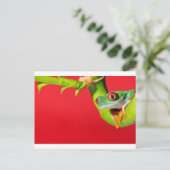 Roter mit Augen Baumfrosch Postkarte (Stehend Vorderseite)