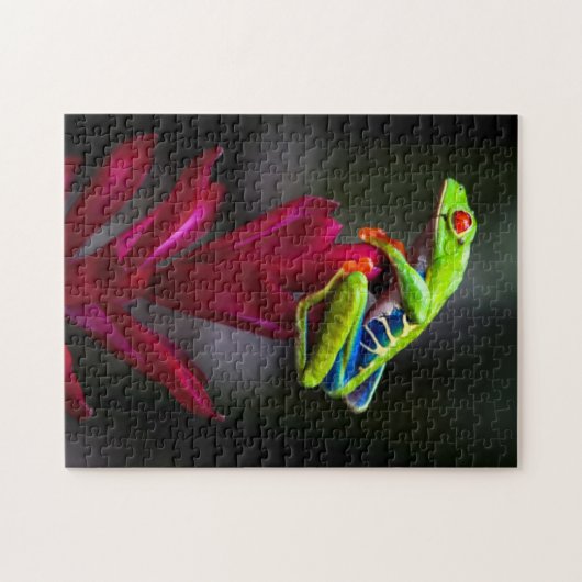 Roter mit Augen Baumfrosch Puzzle (Horizontal)