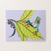 Roter Mit Augen Baumfrosch Puzzle (Horizontal)
