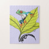 Roter Mit Augen Baumfrosch Puzzle (Vertikal)