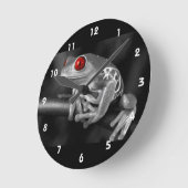 Roter Mit Augen Baumfrosch Runde Wanduhr (Winkel)