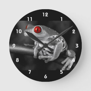 Roter Mit Augen Baumfrosch Runde Wanduhr