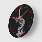 Roter Mit Augen Baumfrosch Runde Wanduhr (Winkel)