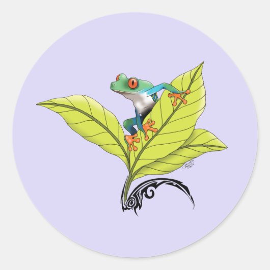 Roter Mit Augen Baumfrosch Runder Aufkleber (Vorderseite)
