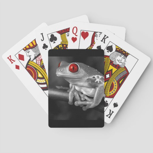 Roter Mit Augen Baumfrosch Spielkarten (Rückseite)