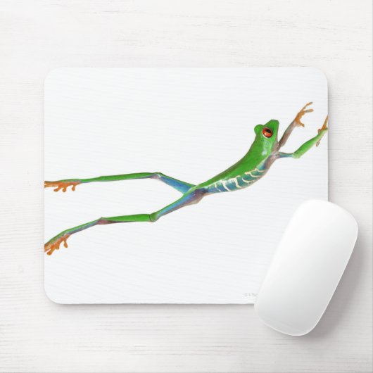 Roter mit Augen Baumfrosch springt Mousepad (Mit Mouse)