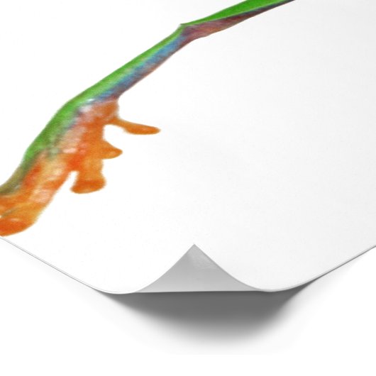 Roter mit Augen Baumfrosch springt Poster (Ecke)