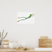 Roter mit Augen Baumfrosch springt Poster (Küche)