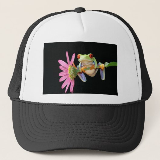 roter mit Augen Baumfrosch Truckerkappe (Vorderseite)