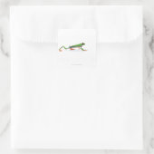 Roter mit Augen Frosch Quadratischer Aufkleber (Tasche)