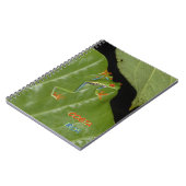 Roter Mit Augen Gaudy Froschkruste. Textheft Notizblock (Linke Seite)