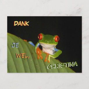 Roter Mit Augen Gaudy Night Frog Cust. Vielen Dank Postkarte