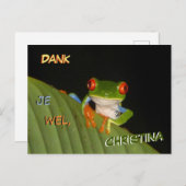 Roter Mit Augen Gaudy Night Frog Cust. Vielen Dank Postkarte (Vorne/Hinten)