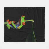 Roter mit Augen gemalter Baum-Frosch Fleecedecke (Vorderseite (Horizontal))